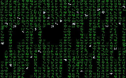 Columns of bright green glyphs falling down a black screen, the digital rain effect from The Matrix